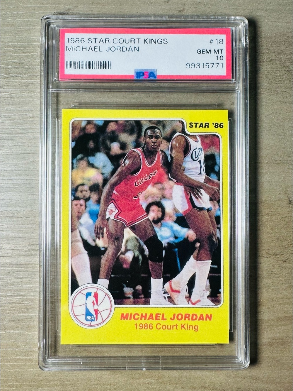 Michael Jordan 1986 Fleer Court Kings #18 Gem Mint 10 Novelty Basketball Card.